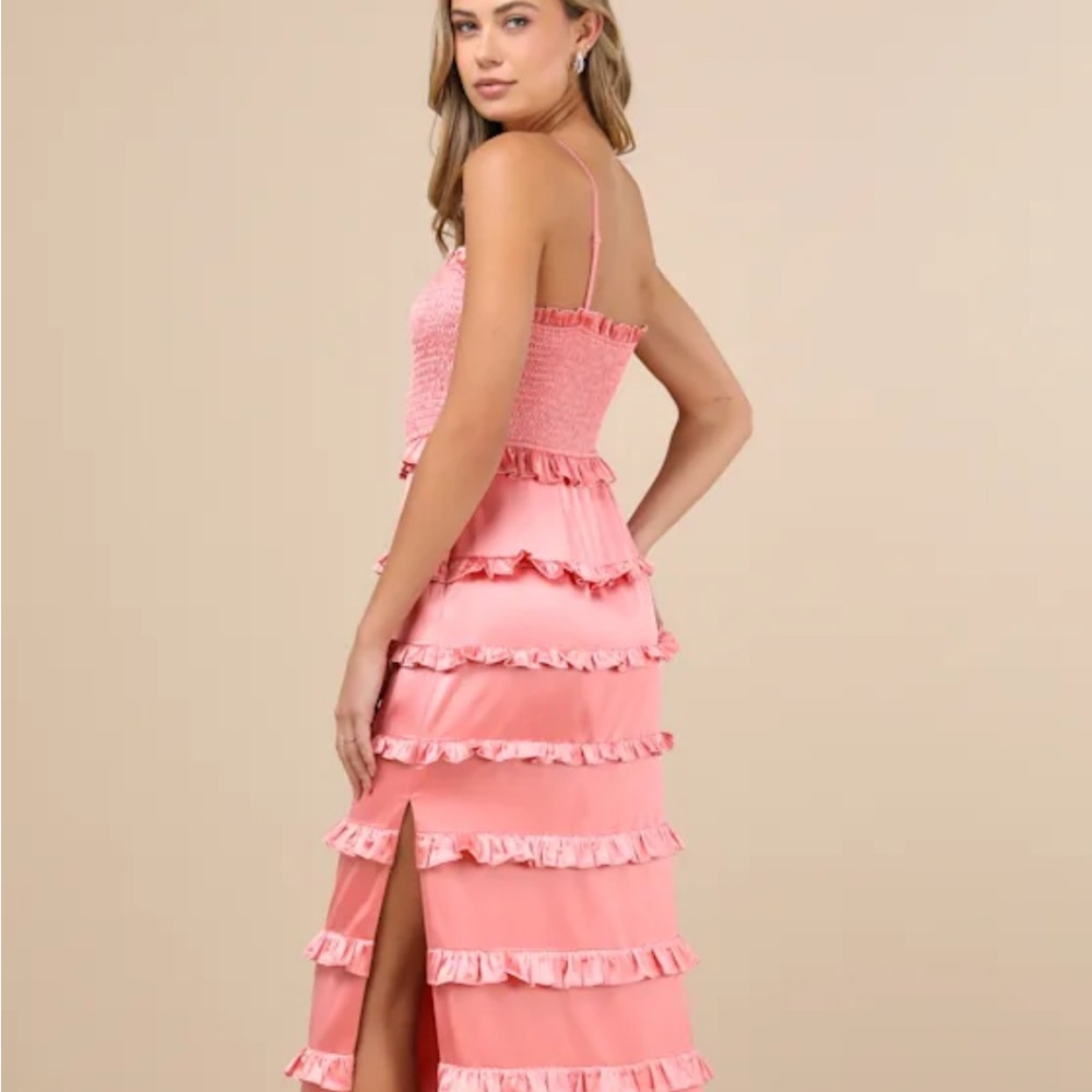 Lulu’s Pink Ruffle Dress - Picture 2 of 4
